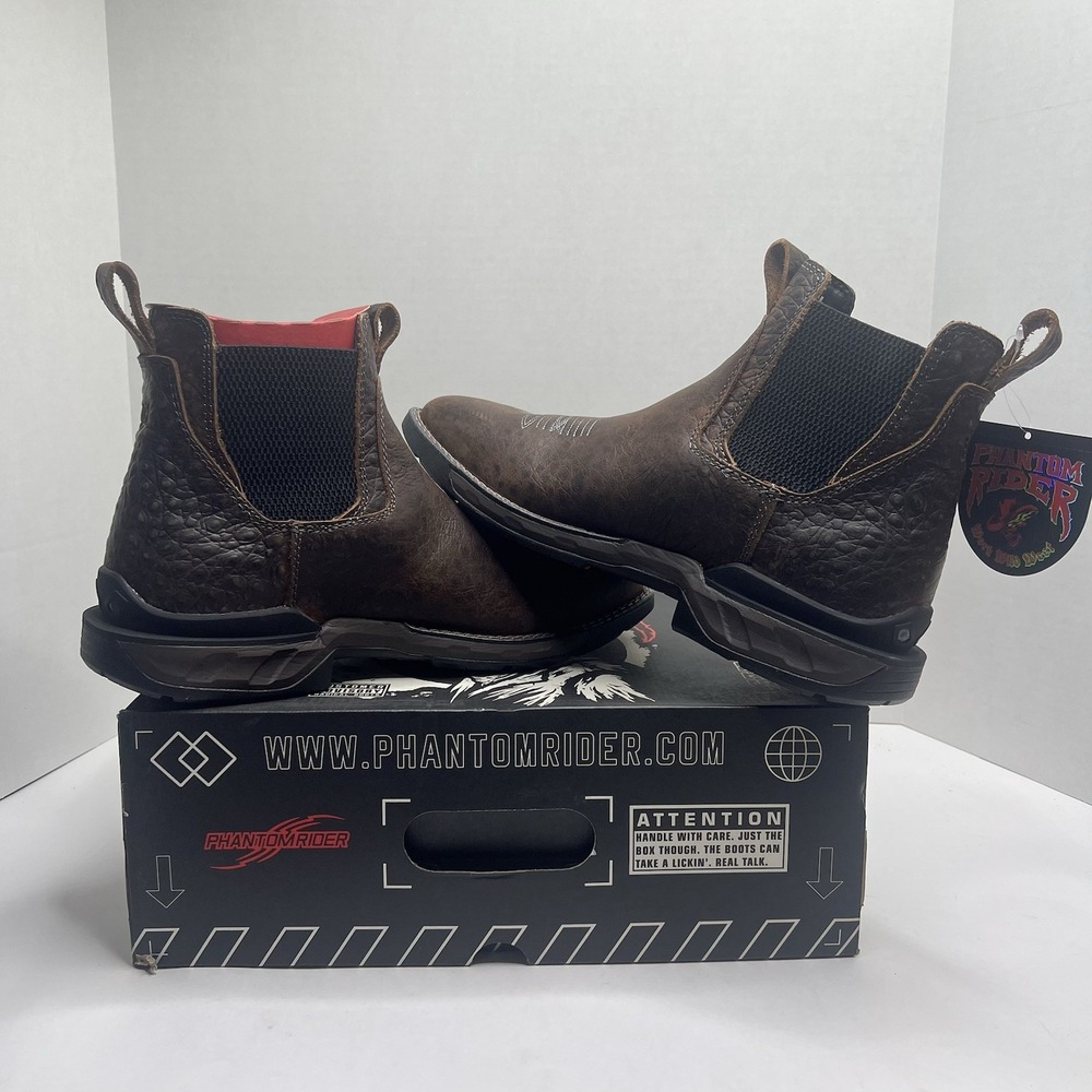 Phantom Rider Crestone PH5008 Mens Romeo Work Boots Brown Leather Size 11 D NIB